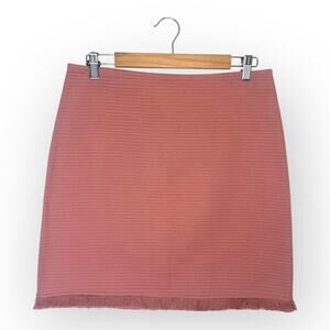 The Limited NWT Quilted Fray Hem Mini Skirt Size 6 Mauve Pink Cotton Blend